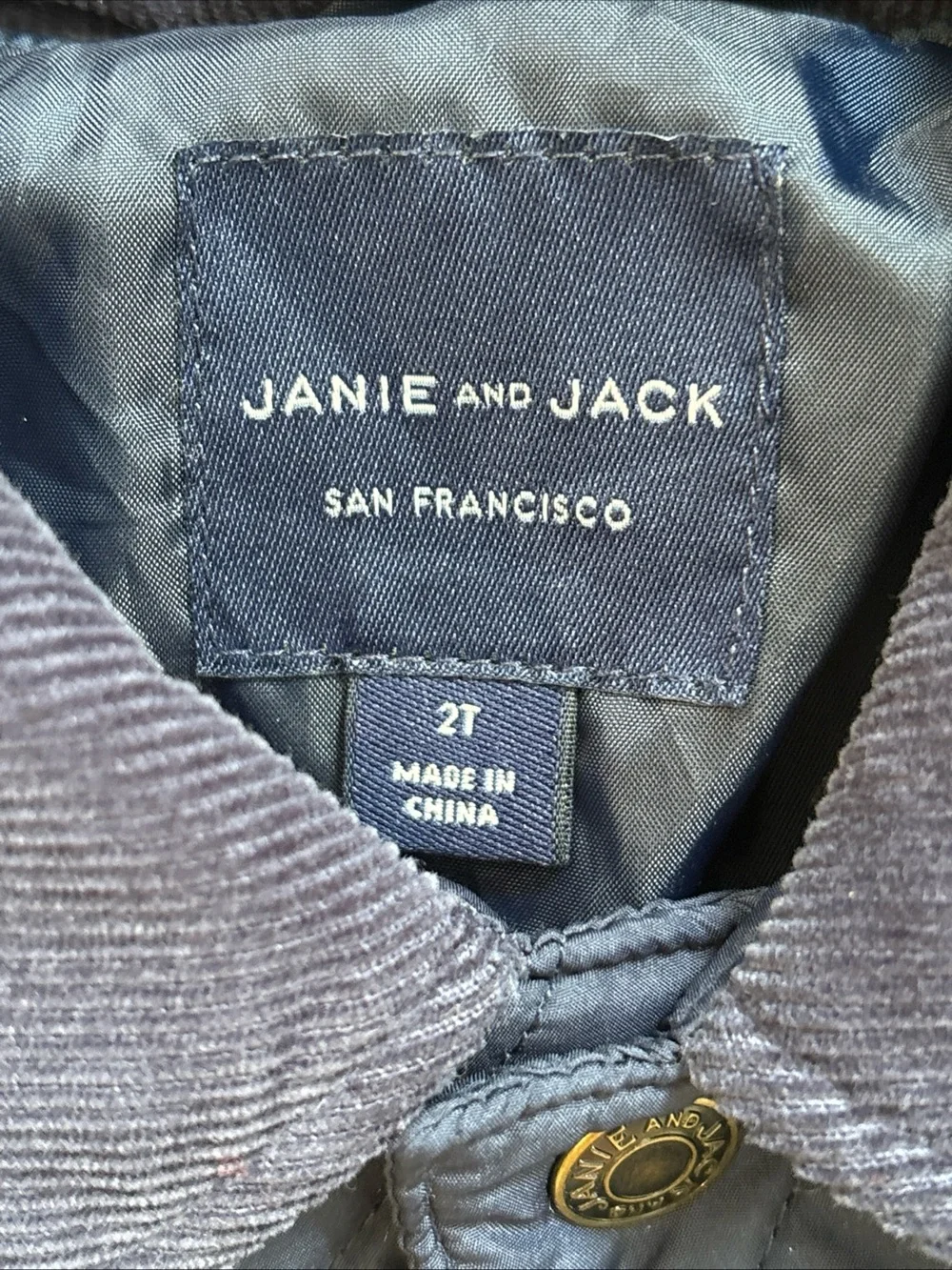 Janie And Jack Boys The Quilted Barn Jacket Navy Blue Size 2T Preppy Outdoors